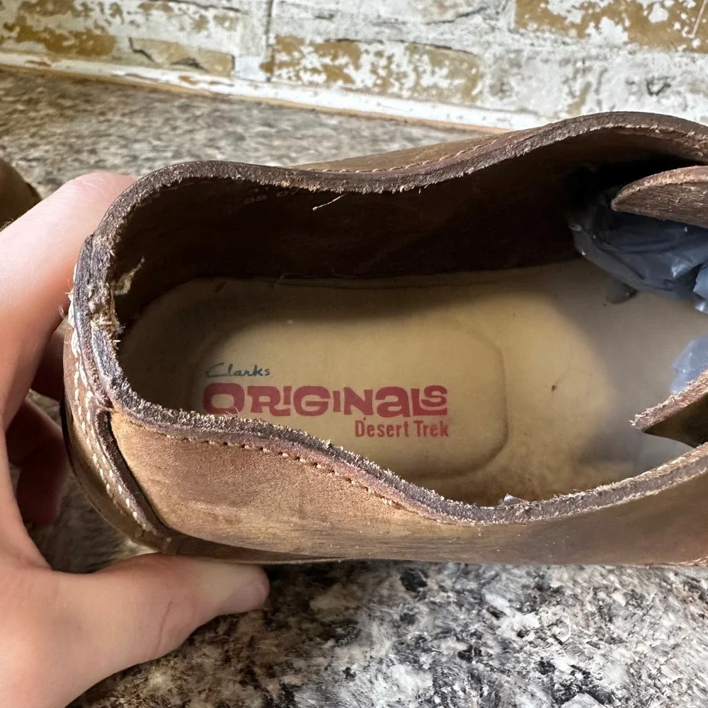 Clarks Desert Trek Men 8.5 Brown Good Beeswax Leather Crepe Sole 31319